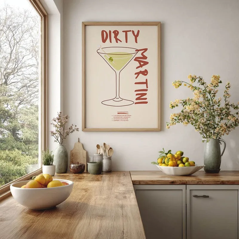 Dirty Martini Archival Canvas Wall Art - White media 6