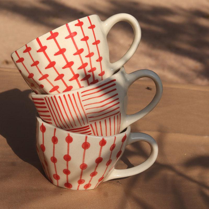 Altira Ceramic Tea Cup (200 mL Each) - Set of Three - 200 ML