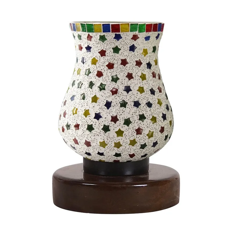 Prismia Mosaic Glass Table Lamp With Wooden Base - Multicolor media 5