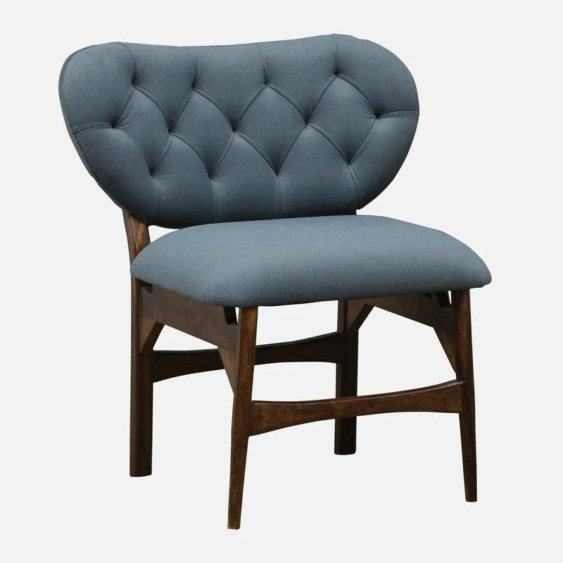 Racknest Rose Wood Accent Chair - Blue media 4