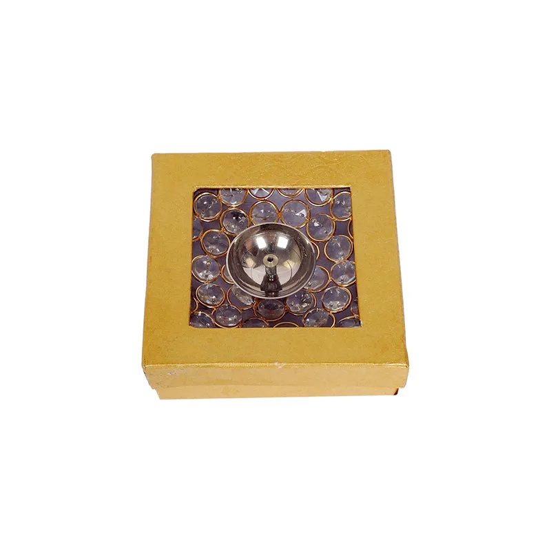 Carved Flowers Brass Diya - Set Of Two media 4