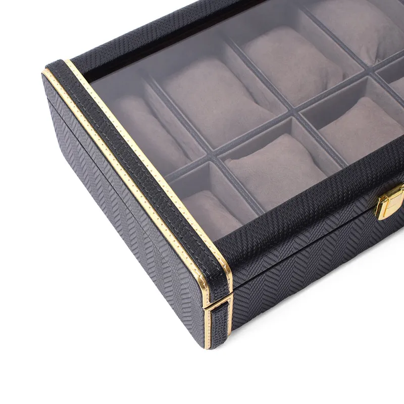 Vautch Faux Leather Watch Organizer - Black media 7