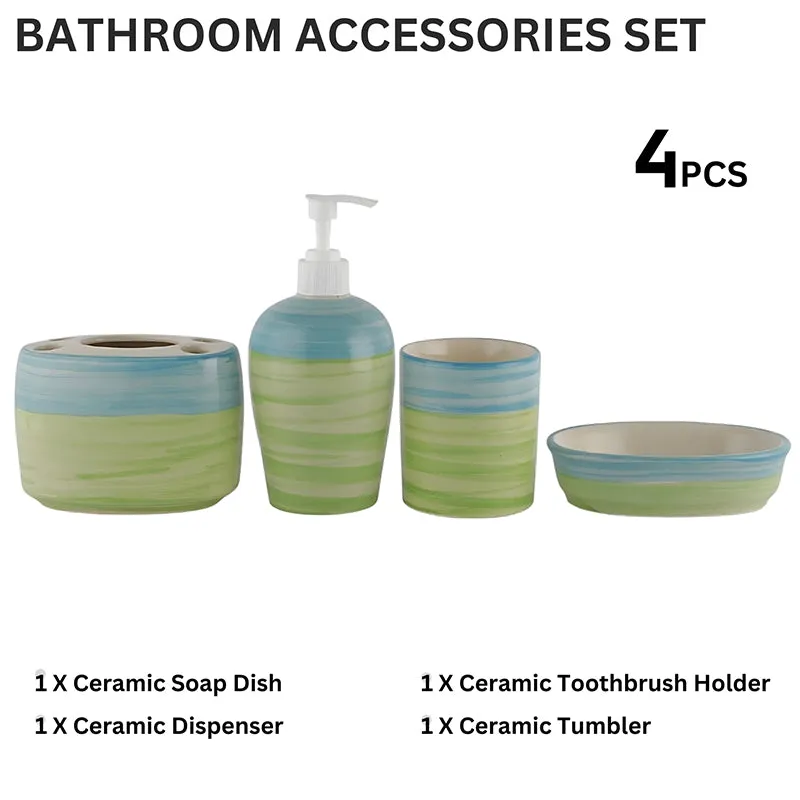 Souk Sips Ceramic Bathroom Set - Four Piece Set media 3