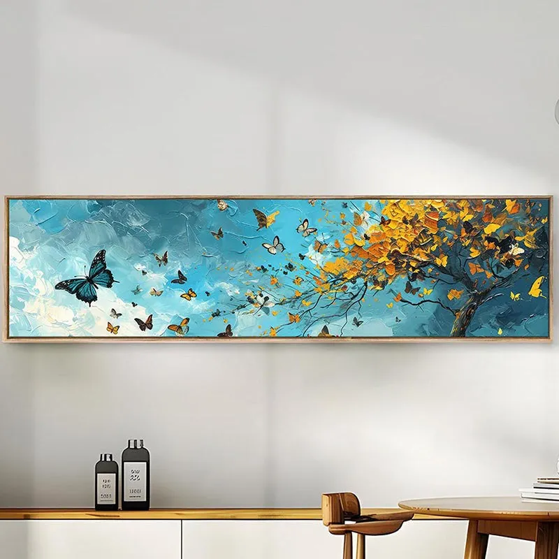 Jardin De Papillons Canvas Wall Art With Frame - Gold & Blue media 6