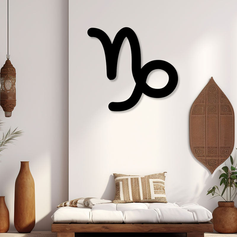 Capricorn Zodiac Sign Black Iron Wall Accent