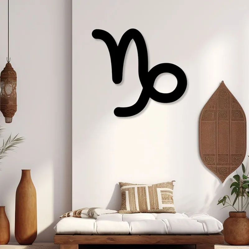 Capricorn Zodiac Sign Black Iron Wall Accent media 1