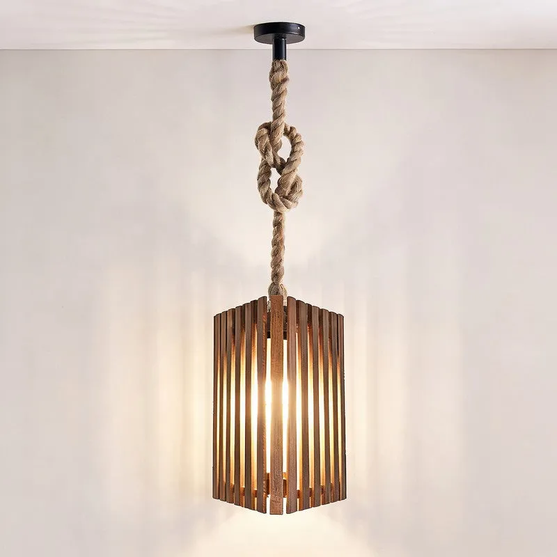 GeoShade Wooden Ceiling Lamp - Brown media 5