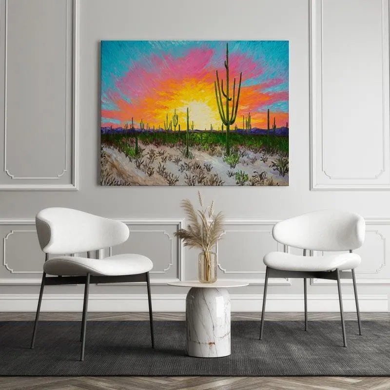 Arizona Desert Canvas Wall Painting - Gallery Wrap media 1