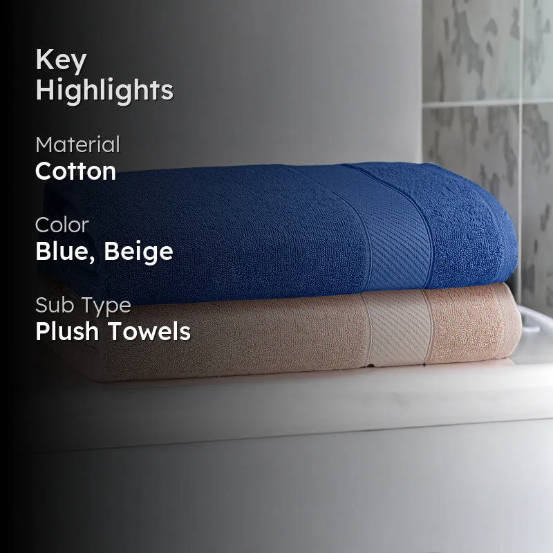 Reign Bath Towel (Dark Blue & Sand Stone) - Set Of Two media 2