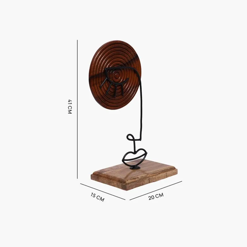 Line Art Face Metal Showpiece media 6