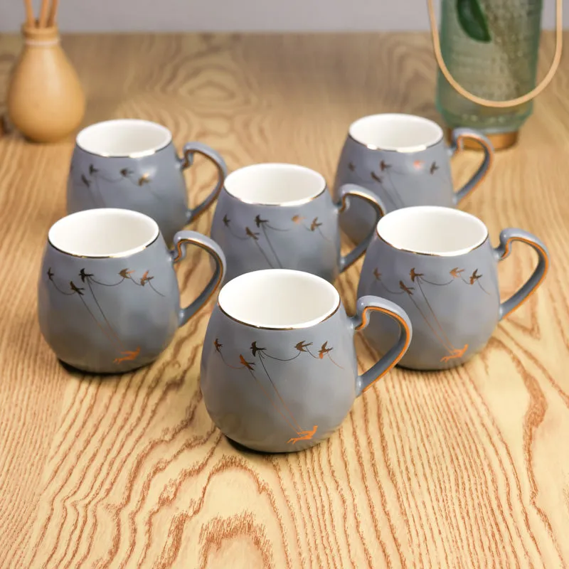 Pebble Porcelain Coffee Mug (220 mL Each) - Set Of Six media 1