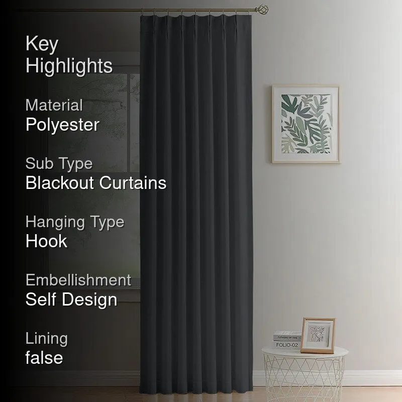 Noir Double Pinch Pleat Blackout Curtain - Grey media 2
