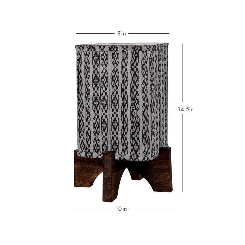 Ethnix Pleated Fabric Table Lamp - Grey,White media 5