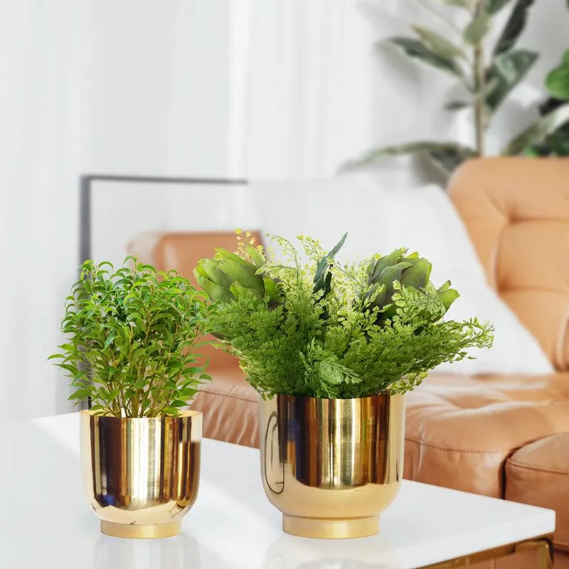 Bromo Metal Planter (Gold) - Set Of Two media 3