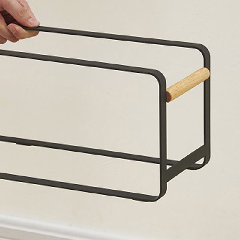 Chic Sole Carbon Steel & Wood Shoe Rack - Black media 4