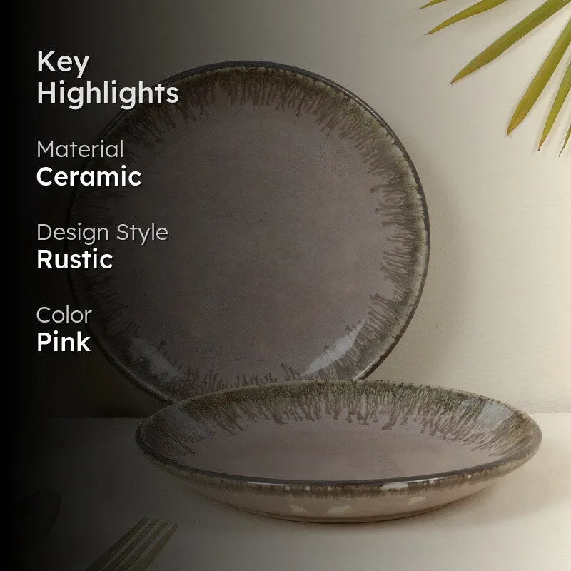 Cuisinelle Ceramic Quarter Plates (Pink) - Set Of Two media 2