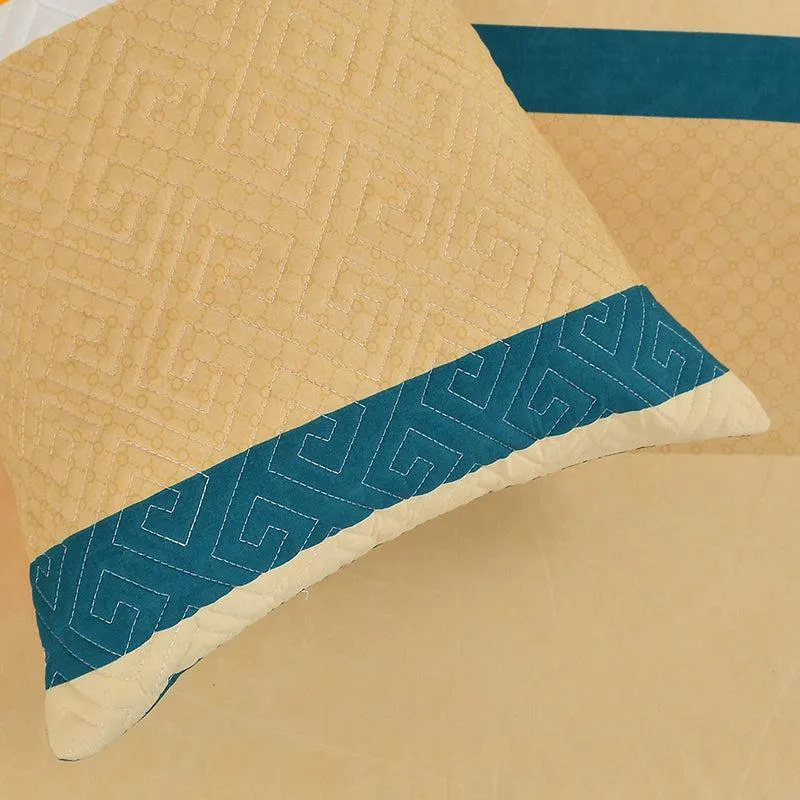 Strata Luxe Geometric Quilted Microfiber Bedding Set - Five Piece Set media 3