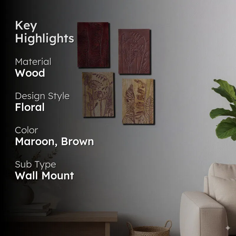 Nature's Canvas Wooden Wall Plates - Set Of Four media 2