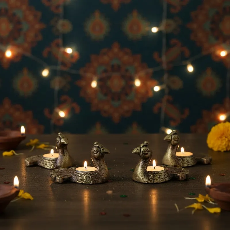 Neck Peacock Tea Light Holder - Set Of Four media 5