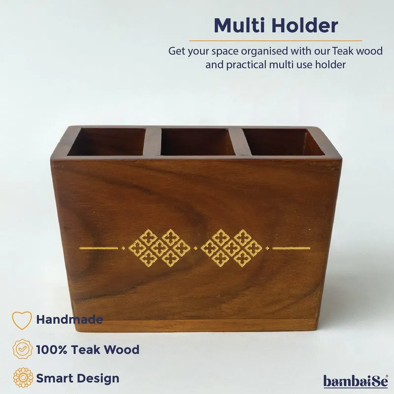 Nova Luxe Wood Desk Organiser - Brown media 9