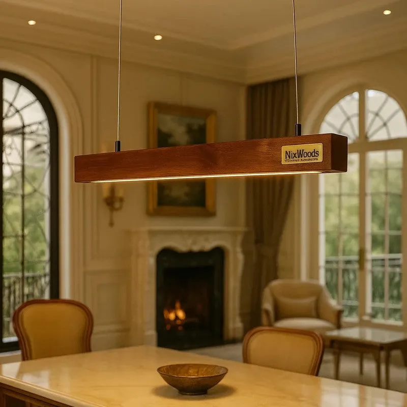 Slim Rose Wood LED Pendant Lamp media 6