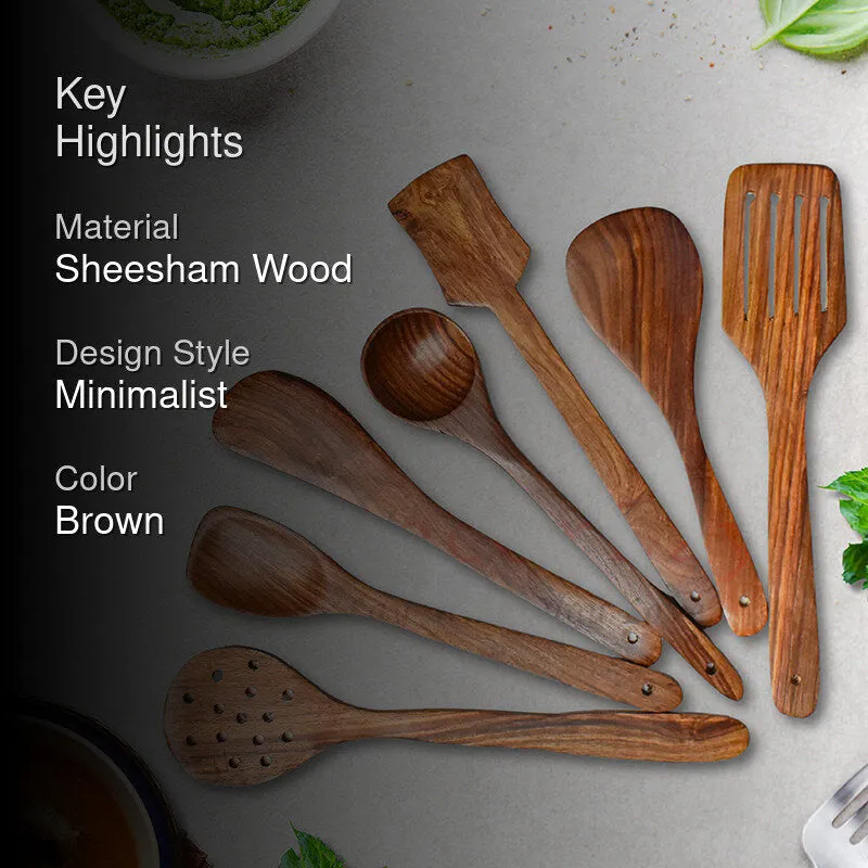 Ladlera Sheesham Wood Serving Spoon - Seven Piece Set media 2