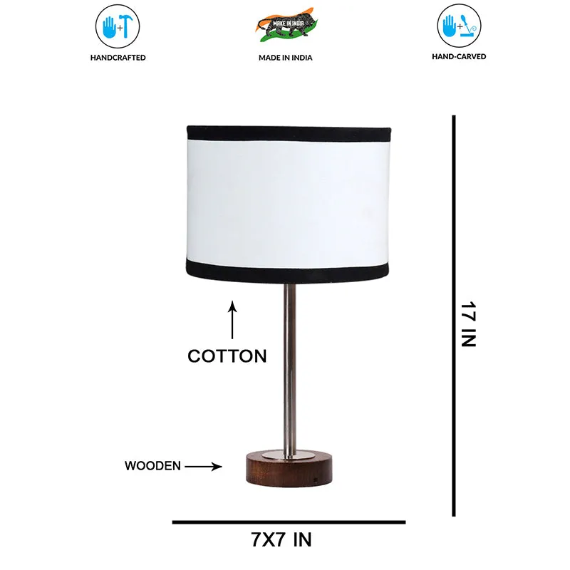 Cotin I Stripe Rodin Wooden Table Lamp - White,Silver,Brown media 7