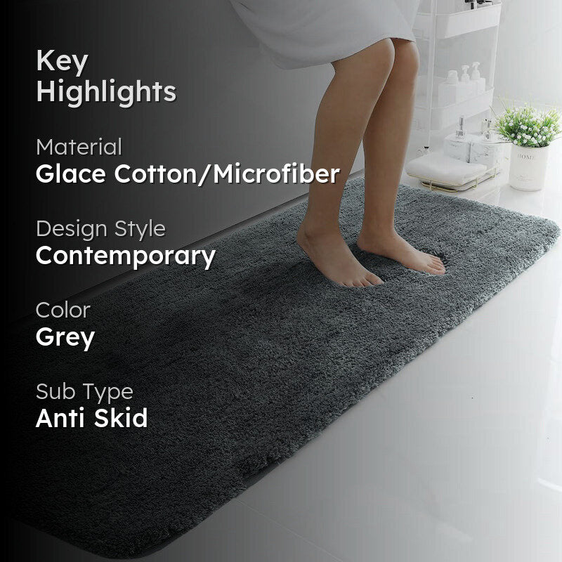 Vegas Luxe MicroFiber Runner Rug - Grey media 2