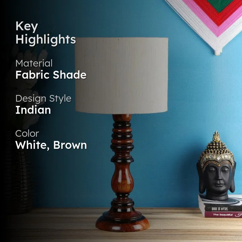 Urbane Gilmore Fabric Table Lamp - White,Brown media 2