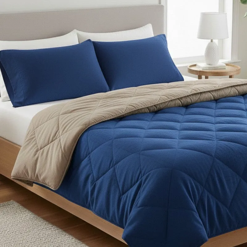 Plumora Reversible Comforter (Blue & Beige) - 400 GSM media 3