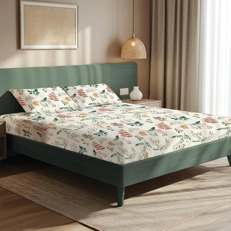 Spring Symphony Floral Cotton Bedsheets (Multicolor) - 200 TC media 1