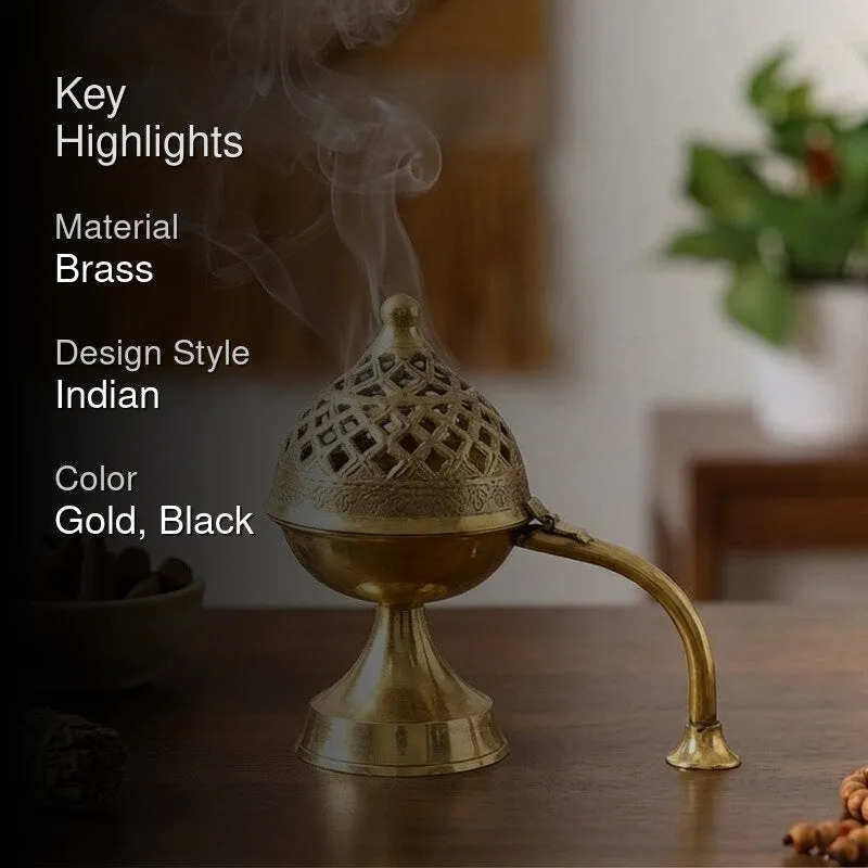 Royal Brass Bakhoor Brass Incense Holder media 2