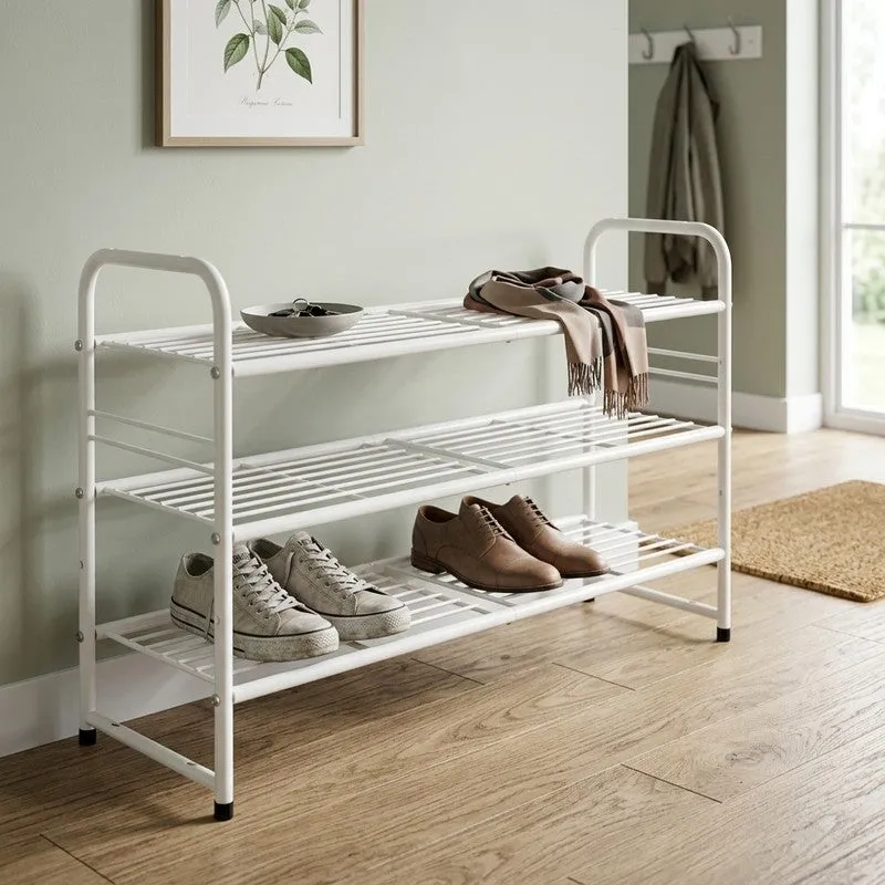 Aura Metal Shoe Rack - White media 1