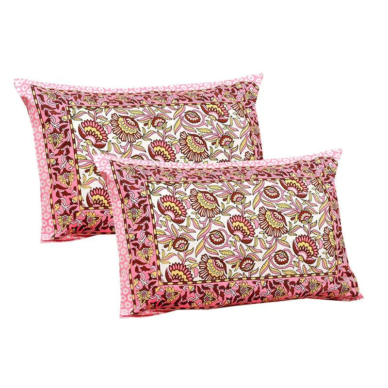 Uma Ethnic Cotton Bedsheet (Pink) - 180 TC media 4