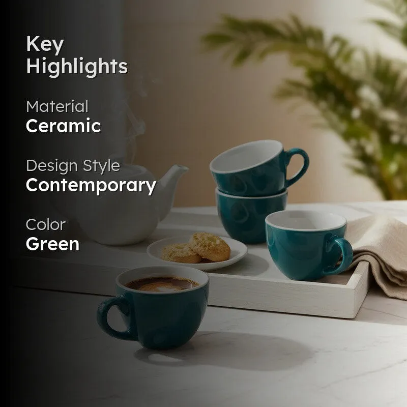Aura Ceramic Tea Cup (80 mL Each) - Set Of Four media 2
