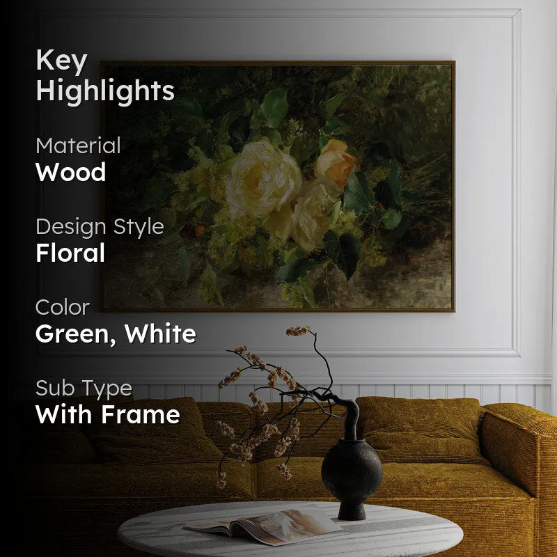 Glow & Bouquet Wood Wall Art With Frame - Black media 2