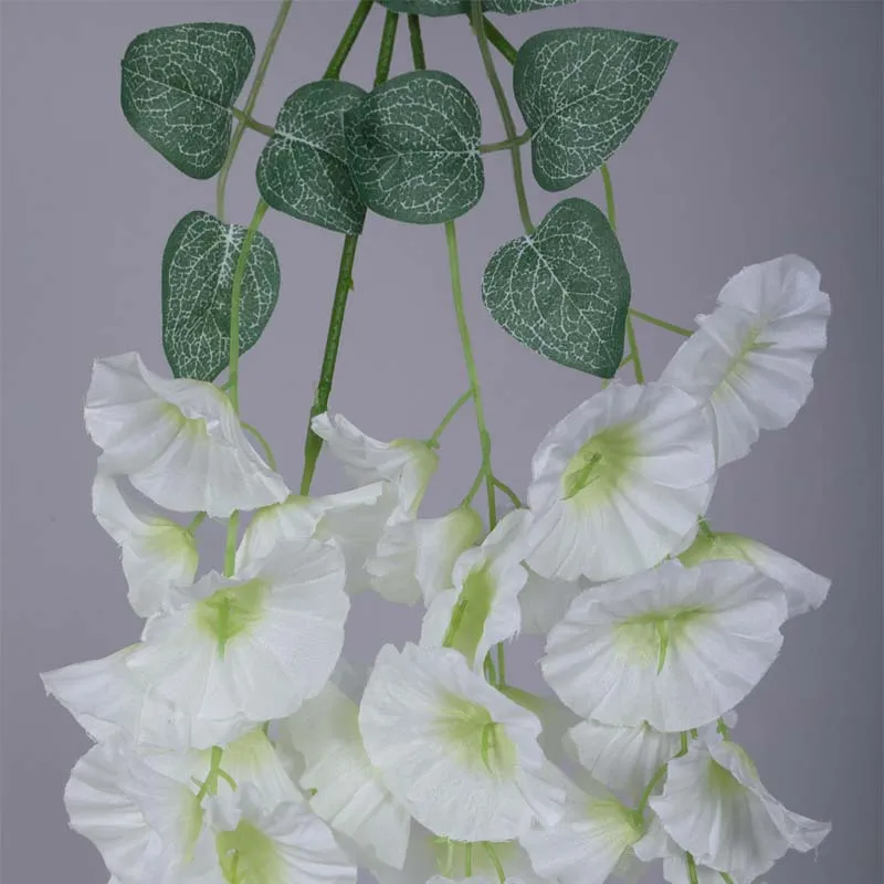 Faux Lush Hanging Morning Glory Plant (White) -  2.8 Feet media 3