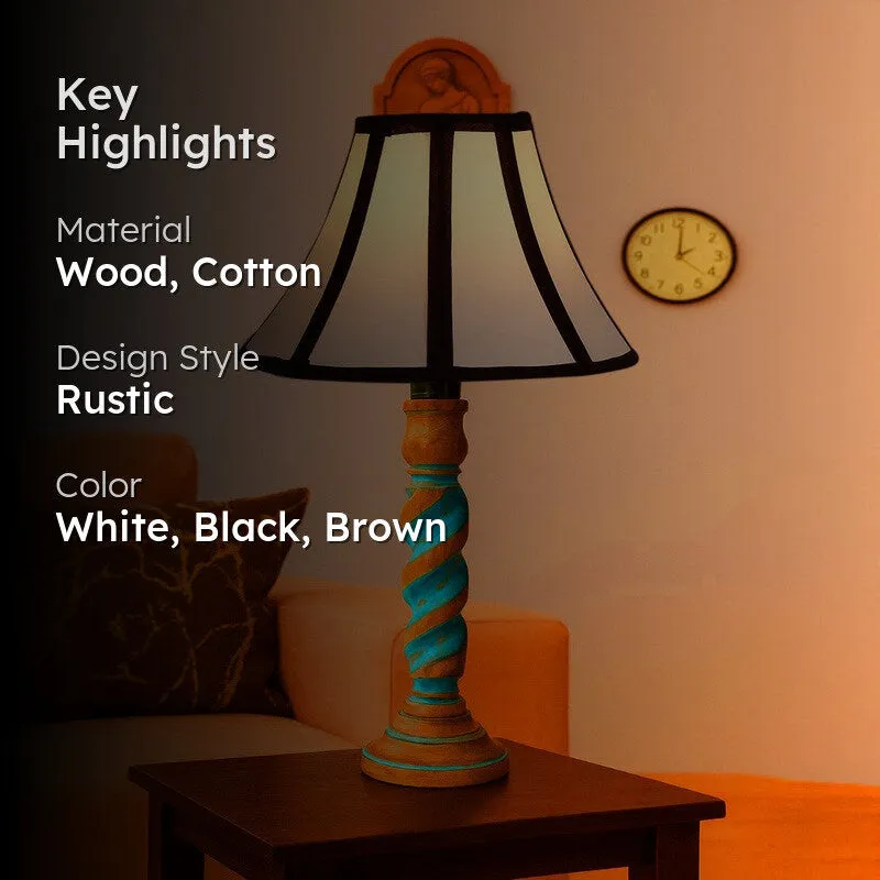 Elara Evara Wooden Table Lamp - Multicolor media 2