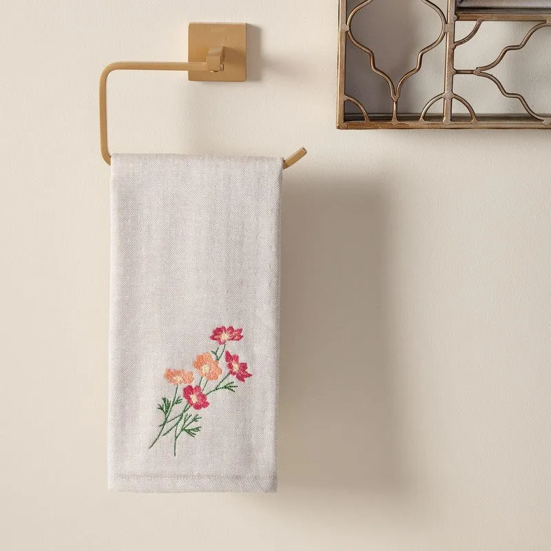 Classic Embroidered Bamboo Cotton Hand Towels with Canvas Box - Set Of Three media 5