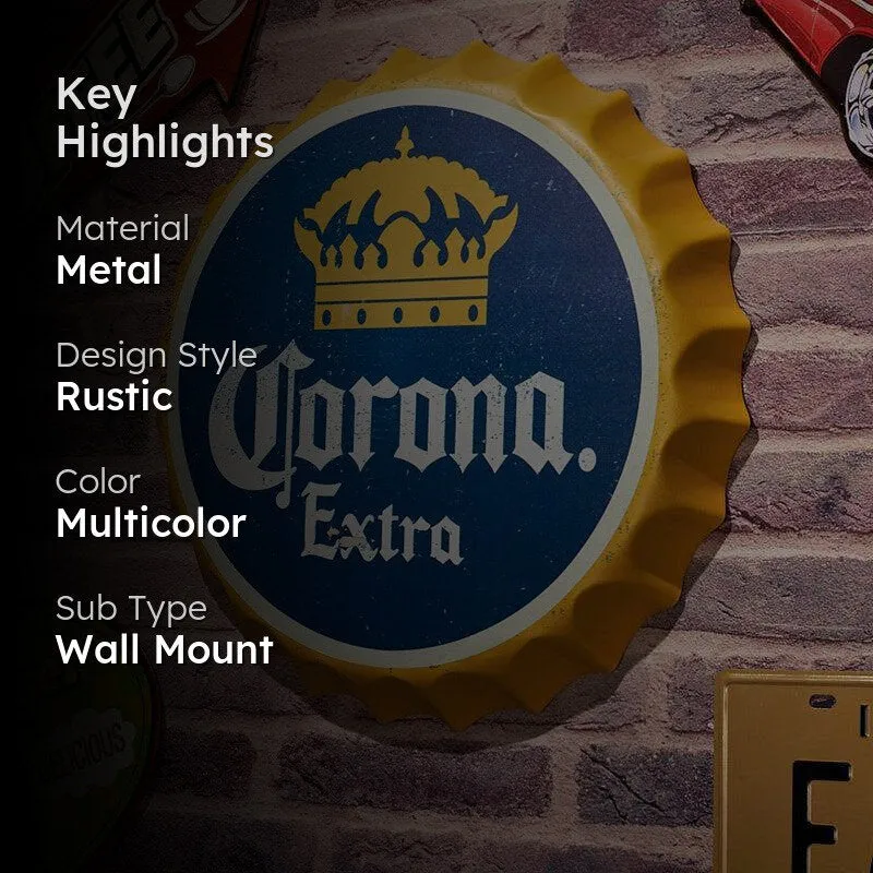 Corona Extra Bottle Cap Metal Wall Accent - 2