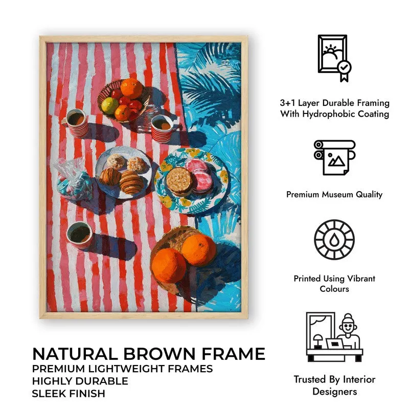 Harbor Brunch Canvas Wall Painting - Brown Frame media 10