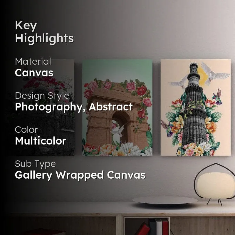 The Marvellous Heritage Canvas Wall Painting - Set Of Three media 2