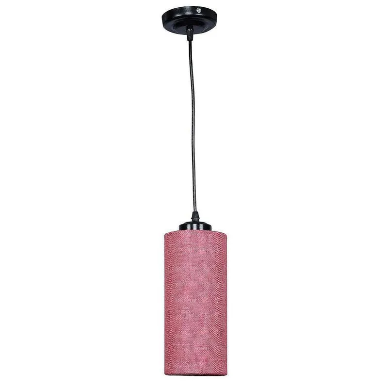Solid Squad Jute Ceiling Lamp - Pink media 5