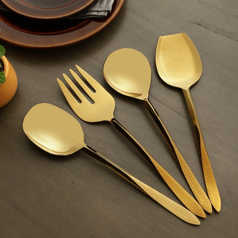 Dune Hammered Serving Set - Four Piece Set