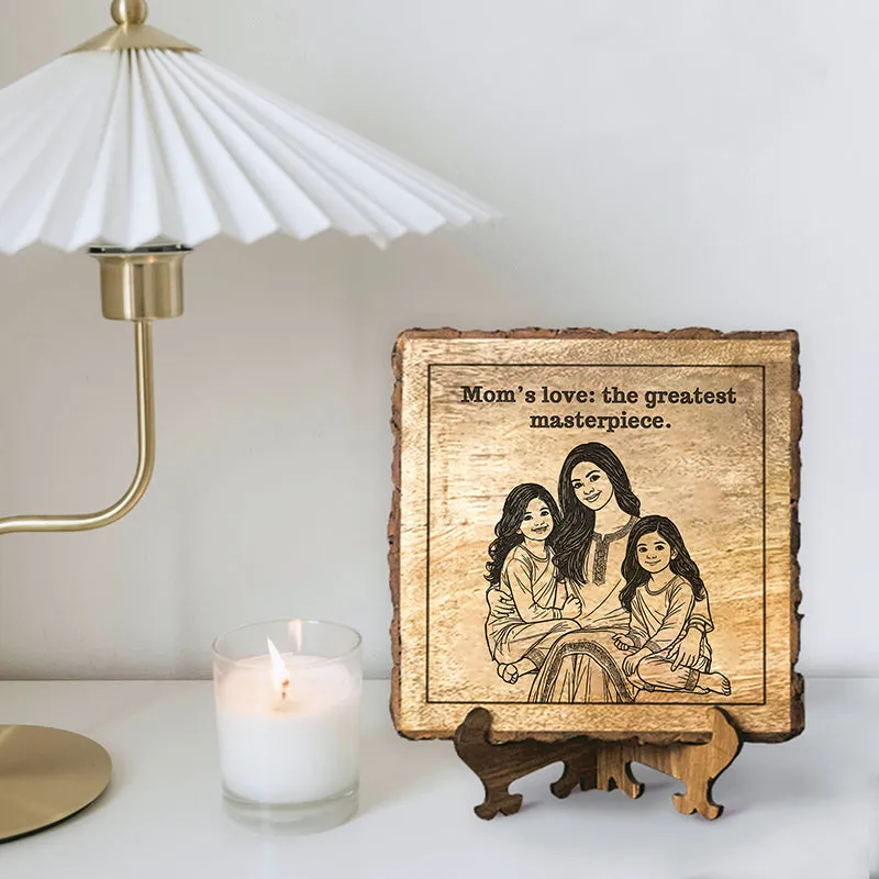 Mother's Love Is A Masterpiece Wood Showpiece - Square media 1
