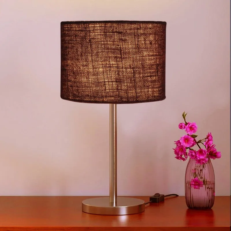 Noctra Silk Glow Metal Table Lamp - Brown media 3