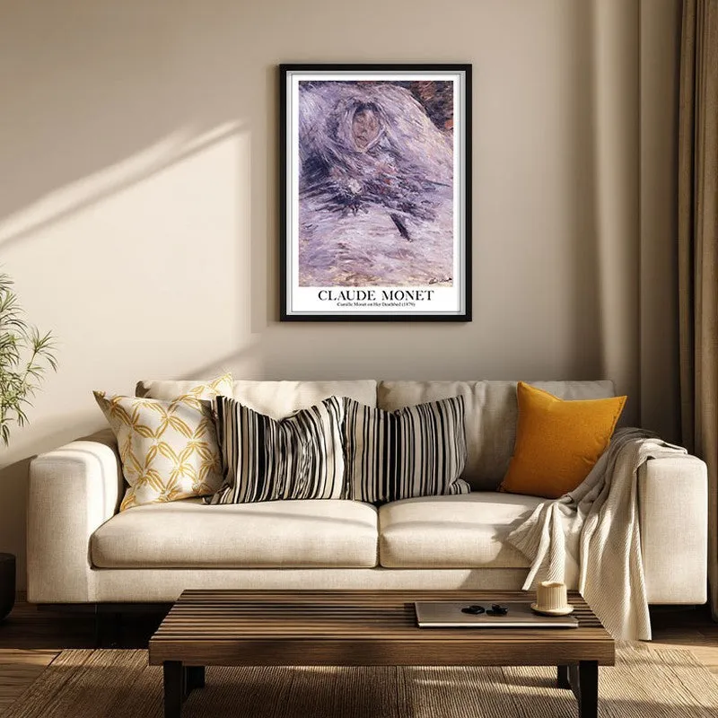 Camille Monet On Her Deathbed Archival Canvas Wall Painting - Black Frame media 3