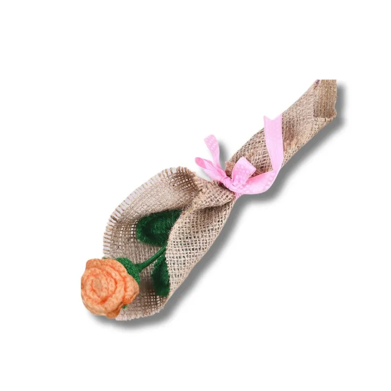 Crochet Handmade Rose Bouquet -  Peach media 4