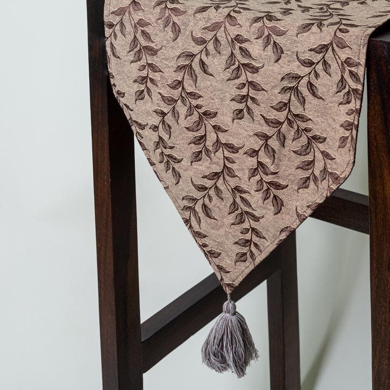 Elle Leafsy Jacquard Table Runner - Brown media 3