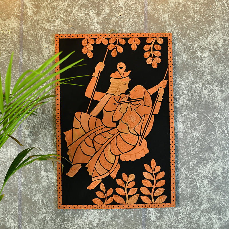 Jhulan Embrace Terracotta Wall Art